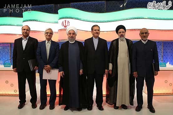 عکس یادگاری 6 نامزد پس از پایان مناظره