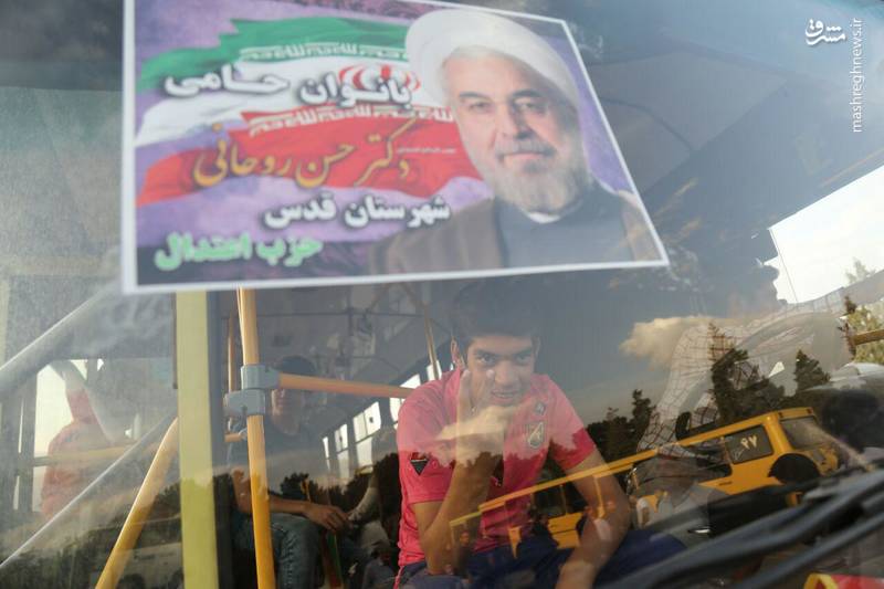 انتقال اتوبوسی هواداران حسن روحانی+عکس