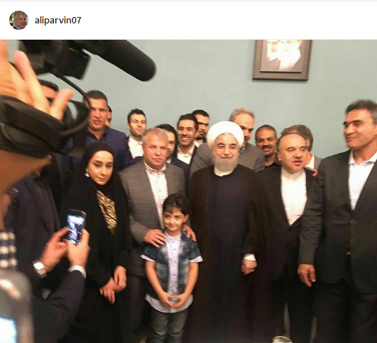 عابدزاده و پروین در ضیافت افطاری روحانی+عکس