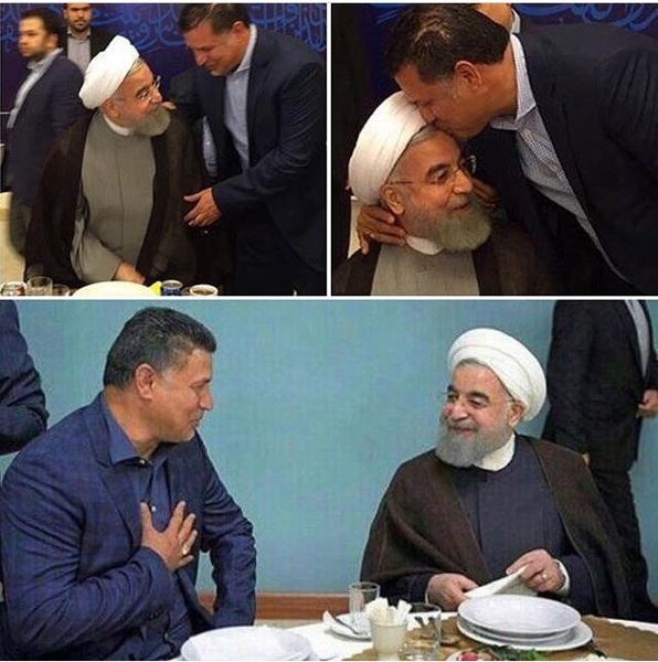 بوسه دایی بر پیشانی حسن روحانی+عکس