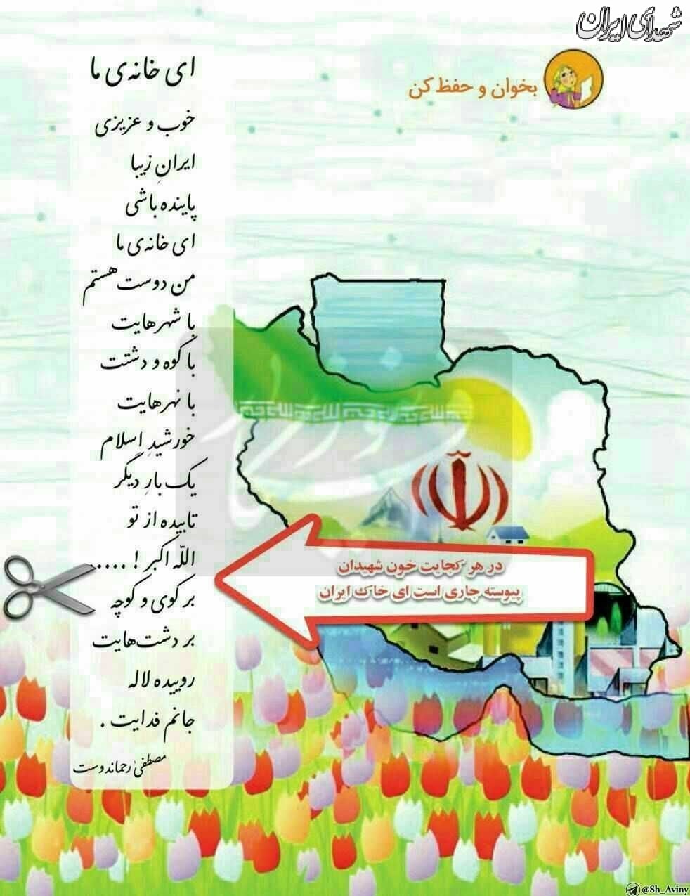 حذف شعر شهید از کتاب فارسی + عکس/ آموزش و پرورش: به 2030 مرتبط نیست!