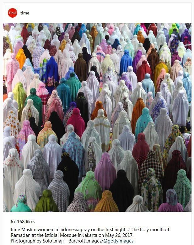عکس مجله تایم از نماز زنان مسلمان اندونزی