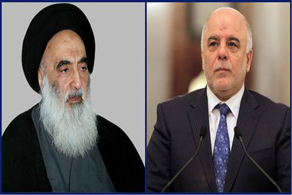 حیدر العبادی از آیتالله سیستانی قدردانی کرد
