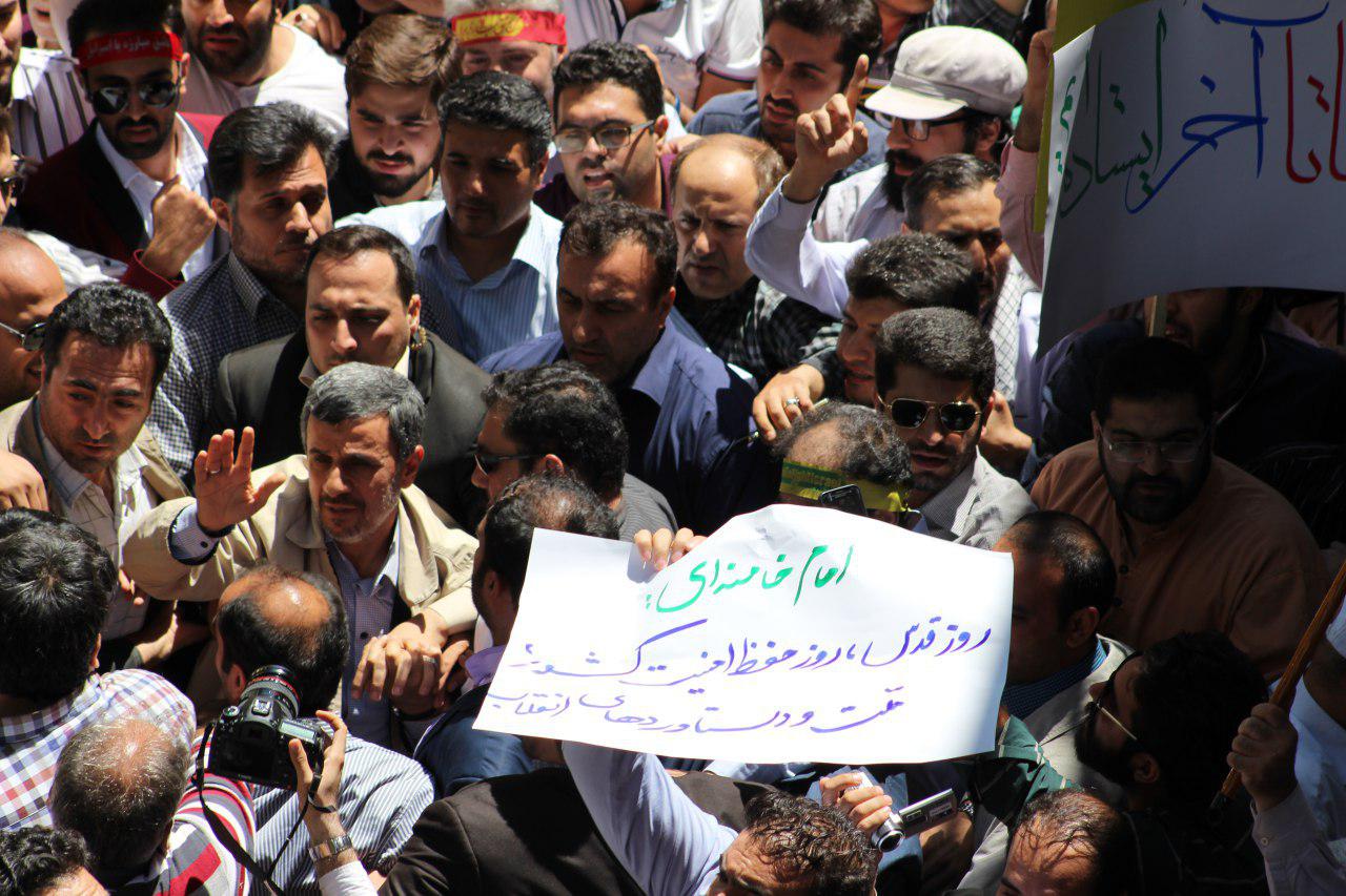 حضور احمدی نژاد در راهپیمایی روز قدس+عکس