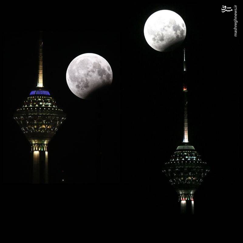 تصویری دیدنی از ماه‌ گرفتگی شب گذشته تهران