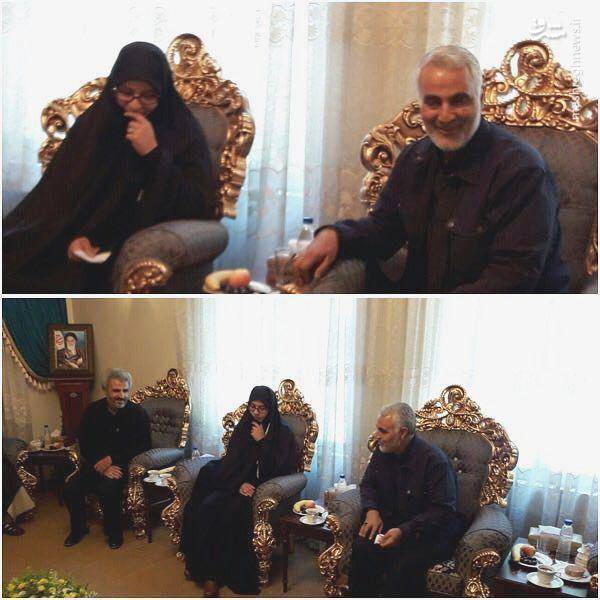 دیدار سردار سلیمانی با خانواده شهید حججی+عکس