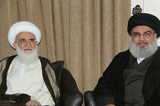 دیدار سید حسن نصرالله با آیت الله نوری همدانی+عکس