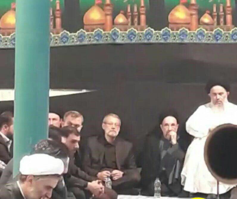 لاریجانی و یکی از سران فتنه در کنار همدیگر!