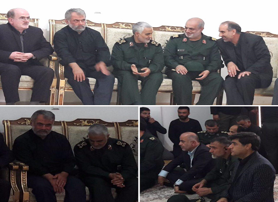حاج قاسم سلیمانی در منزل شهید مدافع حرم +عکس