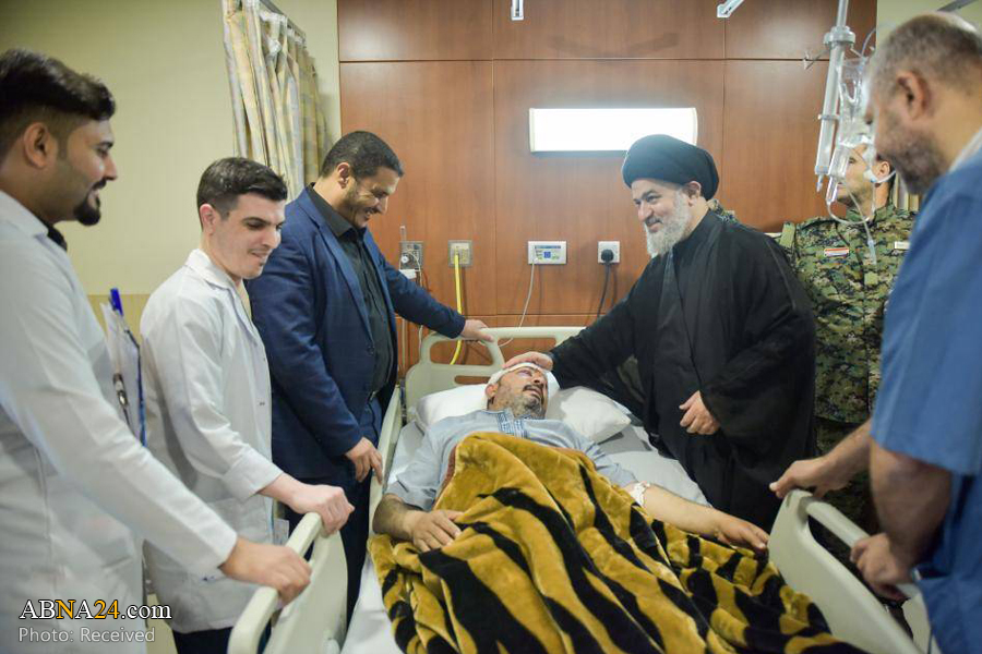 عیادت نماینده آیت الله سیستانی از مجروحان الحشد الشعبی عیادت نماینده آیت الله سیستانی از مجروحان الحشد الشعبی