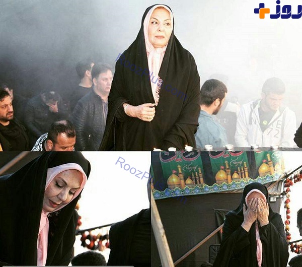 گریه‌های خانم بازیگر در دسته‌های عزاداری  +عکس