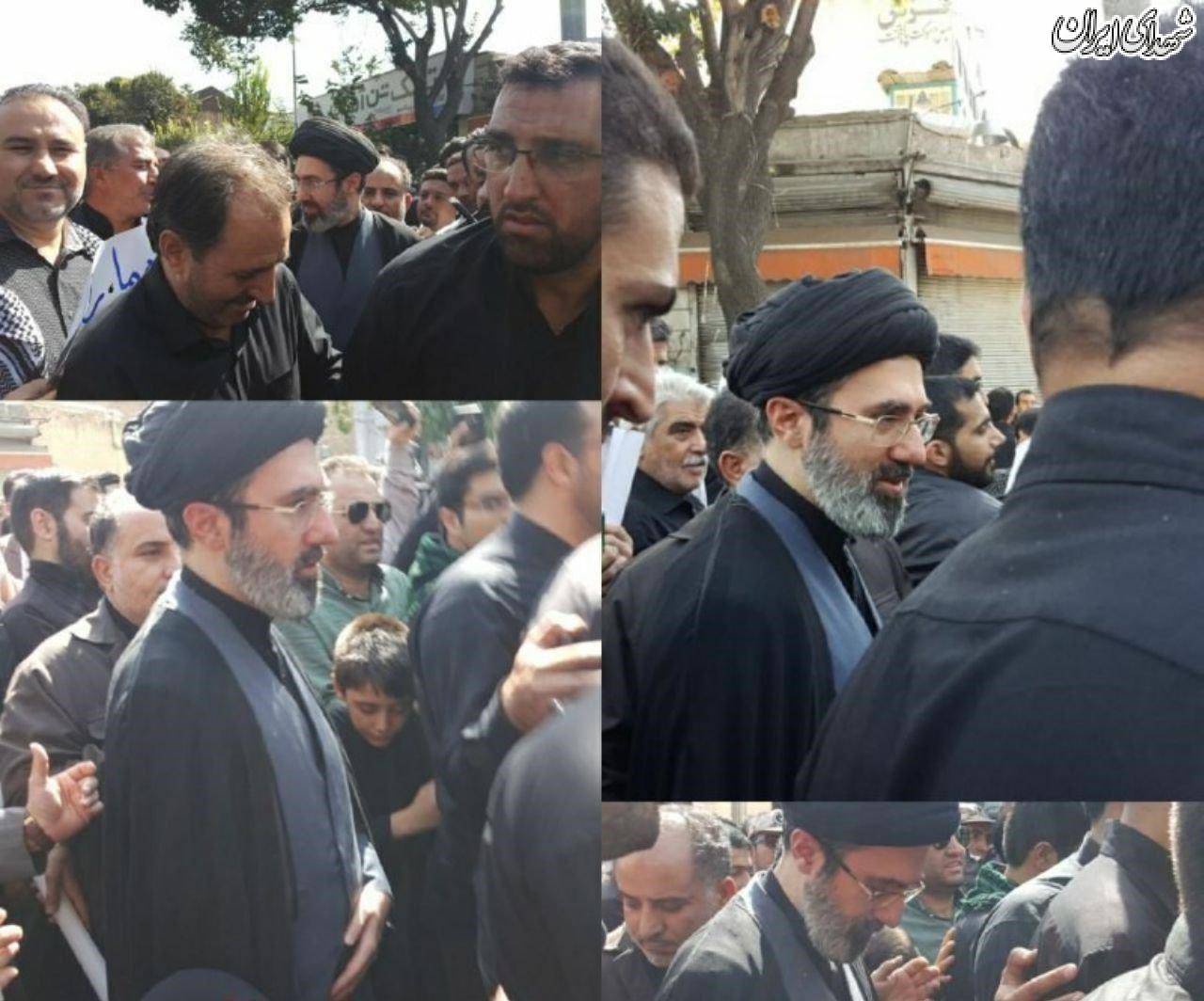 حضور فرزند رهبرانقلاب‌در مراسم‌تشییع‌شهیدحججی