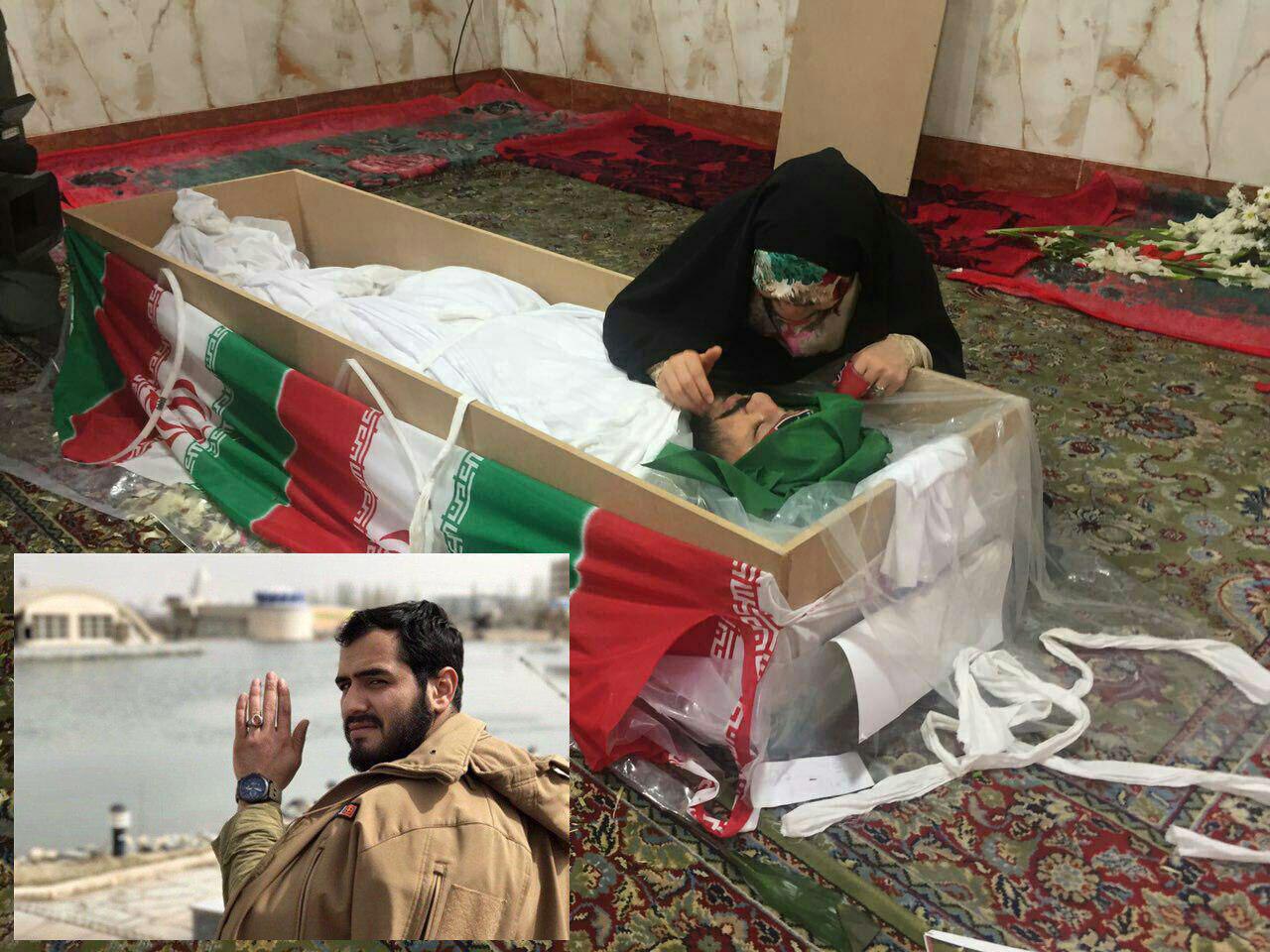 وداع همسر شهید مدافع حرم با وحید فرهنگی + عکس