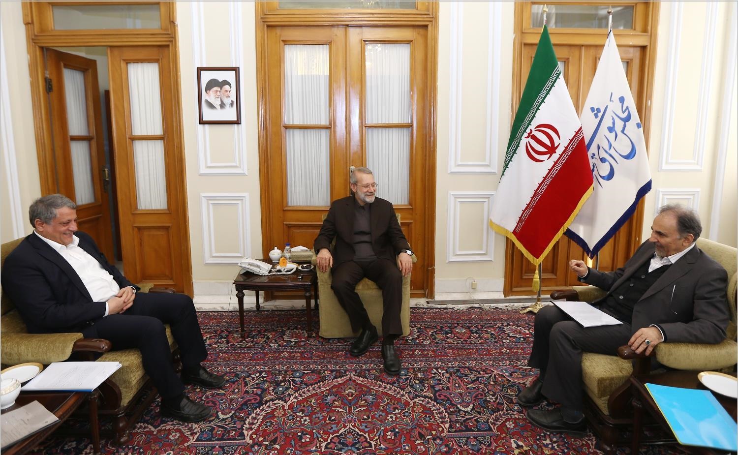 دیدار محسن هاشمی و شهردار تهران با لاریجانی + عکس