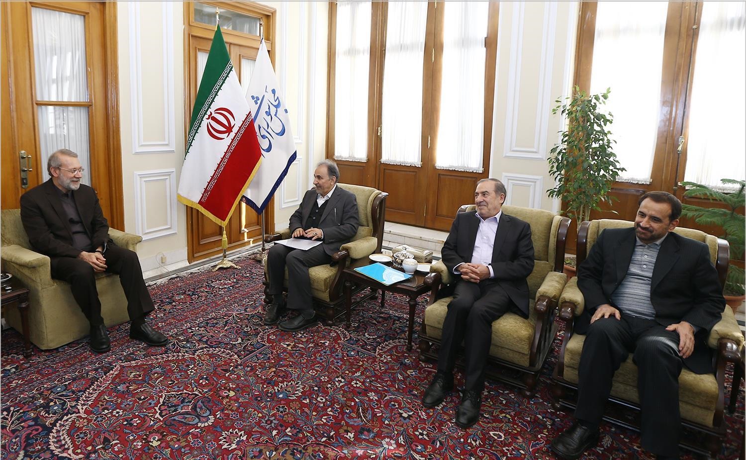 دیدار محسن هاشمی و شهردار تهران با لاریجانی + عکس