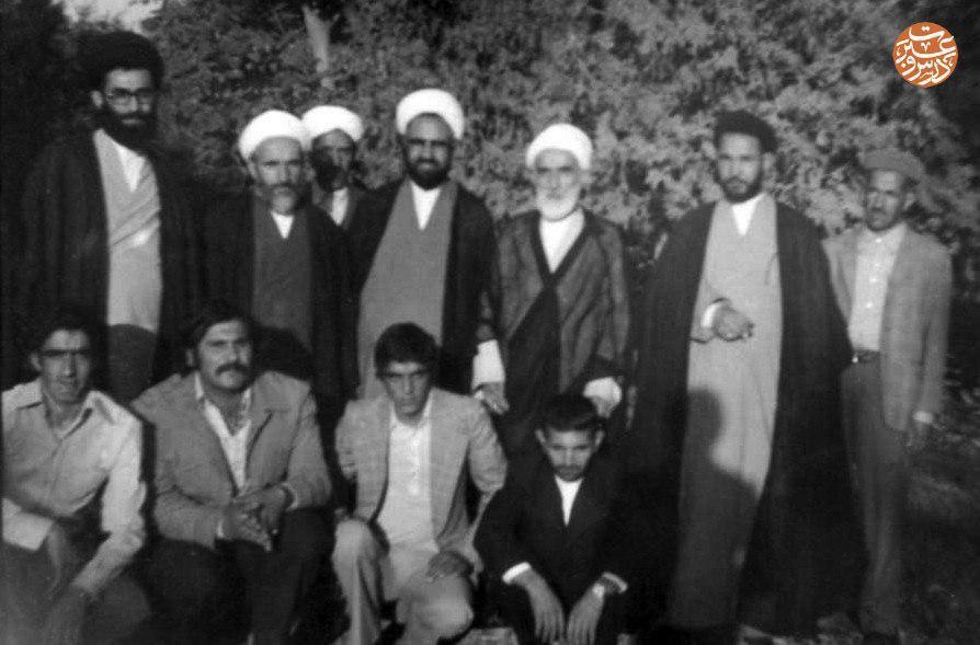 مرحوم فلسفی در کنار شهید مطهری و رهبر انقلاب + عکس