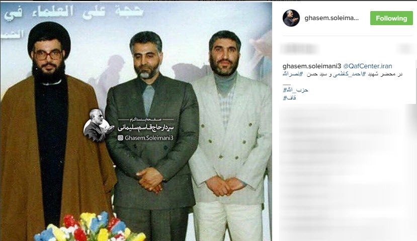 سید حسن نصرالله،حاج قاسم و شهید کاظمی + عکس