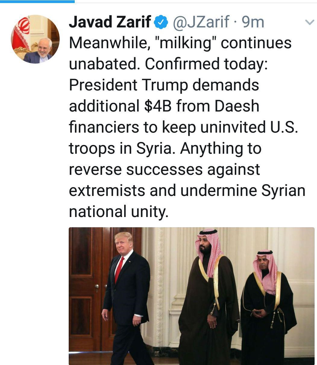 عکسی معنادار از ترامپ و بن سلمان در توئیتر ظریف عکسی معنادار از ترامپ و بن سلمان در توئیتر ظریف