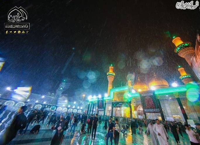 عکس/ حال و هوای بارانی حرم شریفین کاظمین(ع)