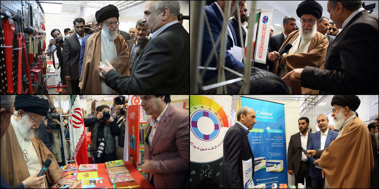 بازدید ۲.۵ ساعته رهبر انقلاب از نمایشگاه کالای ایرانی/تقدیر از تولید کنندگان ایرانی بازدید ۲.۵ ساعته رهبر انقلاب از نمایشگاه کالای ایرانی/تقدیر از تولید کنندگان ایرانی
