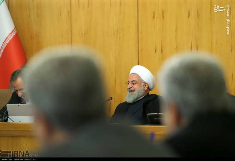 خنده های رئیس جمهور در جلسه امروز هیئت دولت