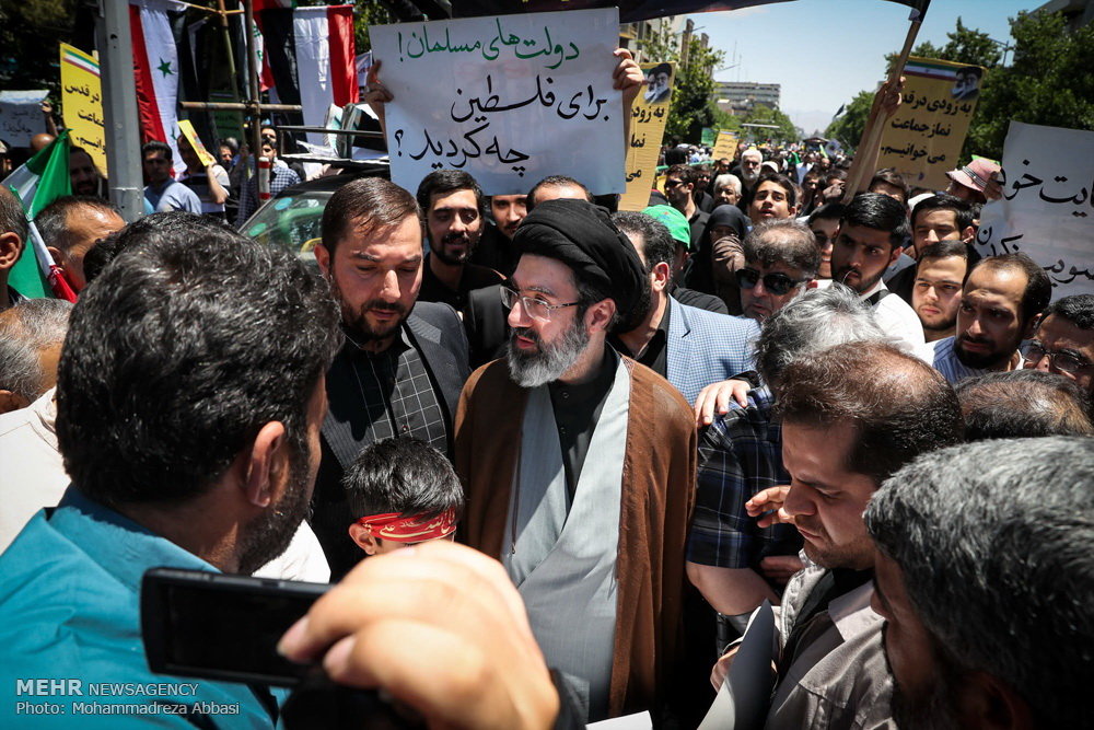 حضور فرزند رهبر انقلاب در راهپیمایی روز قدس + عکس