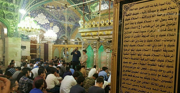 حضور رزمندگان فاطمیون در حرم حضرت رقیه (س) حضور رزمندگان فاطمیون در حرم حضرت رقیه (س)