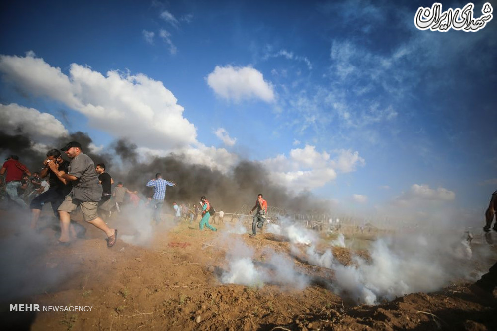مشارکت هزاران فلسطینی در تظاهرات بازگشت در مرز غزه