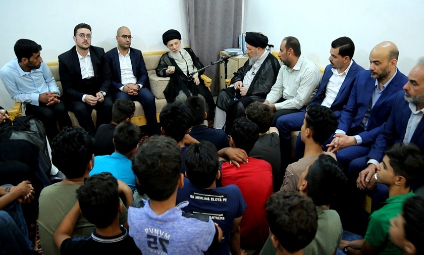دیدار فرزندان شهدای حشد الشعبی با آیت الله حکیم +عکس