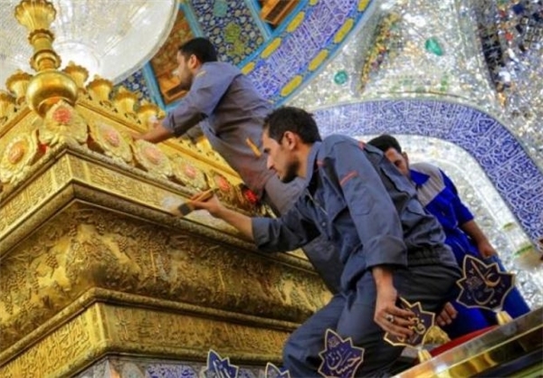 پایان ترمیم و جلادهی ضریح حرم امیرالمؤمنین(ع) + عکس پایان ترمیم و جلادهی ضریح حرم امیرالمؤمنین(ع) + عکس