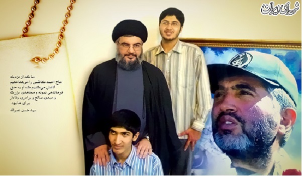 سید حسن نصرالله در منزل شهید احمد کاظمی + عکس