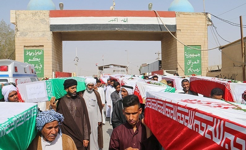 ورود پیکر ۷۵ شهید دفاع مقدس از مرز شلمچه ورود پیکر ۷۵ شهید دفاع مقدس از مرز شلمچه