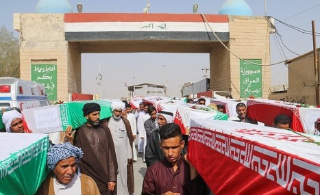 ورود پیکر ۷۵ شهید دفاع مقدس از مرز شلمچه ورود پیکر ۷۵ شهید دفاع مقدس از مرز شلمچه