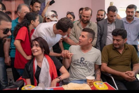 دیدار بشار اسد و همسرش با مجروحان و فرزندان شهدا دیدار بشار اسد و همسرش با مجروحان و فرزندان شهدا