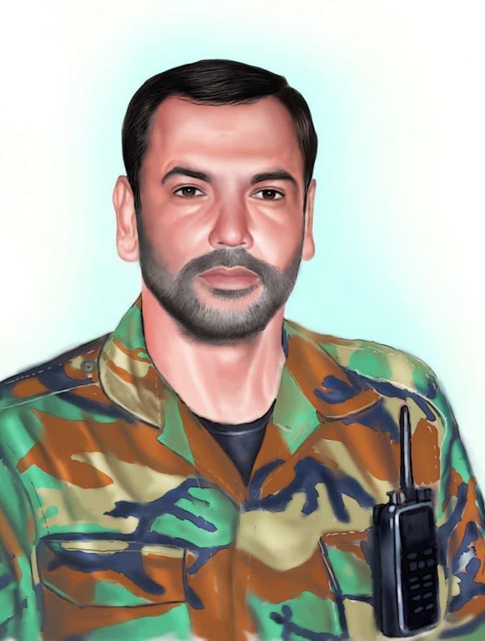 نقاشی شهیدی که بادیگارد سردار سلیمانی بود + عکس نقاشی شهیدی که بادیگارد سردار سلیمانی بود + عکس