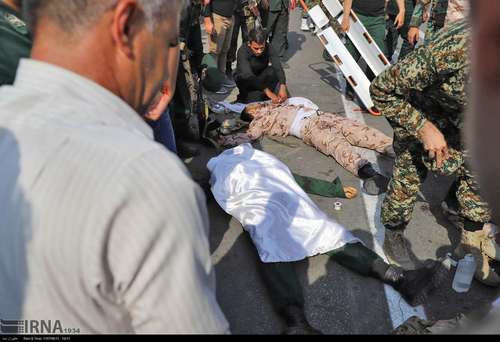پیکر چند تن از شهدای حادثه تروریستی امروز اهواز