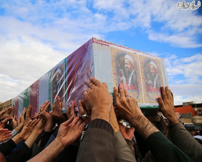 تشییع روحانی شهید مدافع حرم حجت الاسلام محمد حسن دهقانی