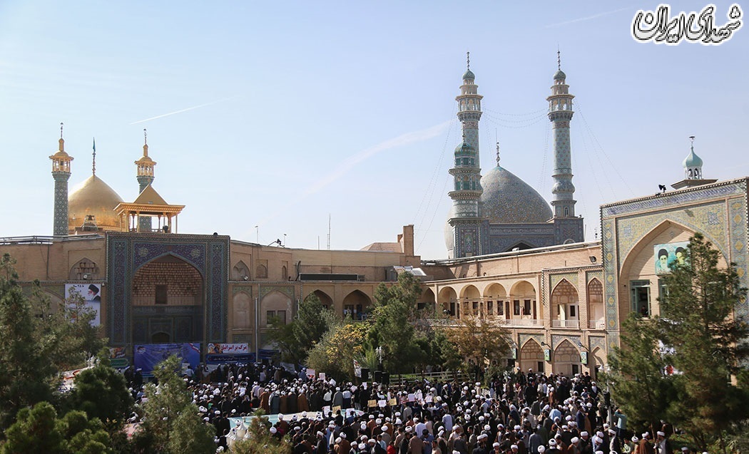 تجمع اعتراض آمیز حوزویان در حمایت از مردمان مظلوم یمن