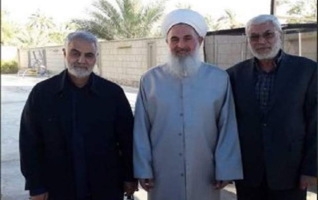 سردار سلیمانی با مفتی اهل‌سنت عراق دیدار کرد