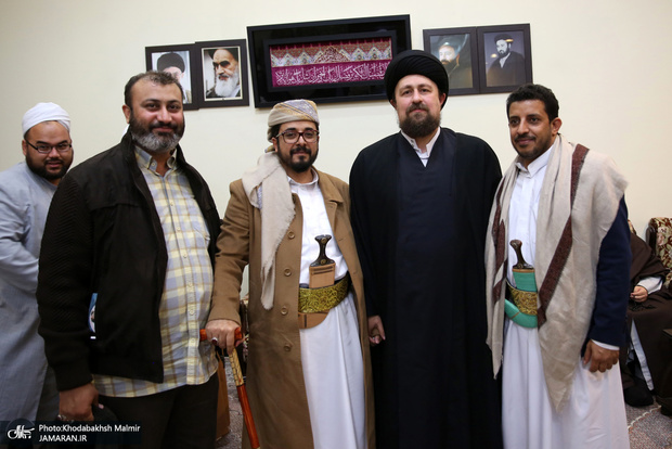 دیدار نمایندگان انصارالله یمن با سید حسن + عکس