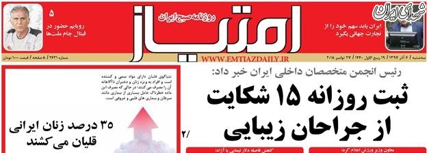 ثبت روزانه 15 شکایت از 