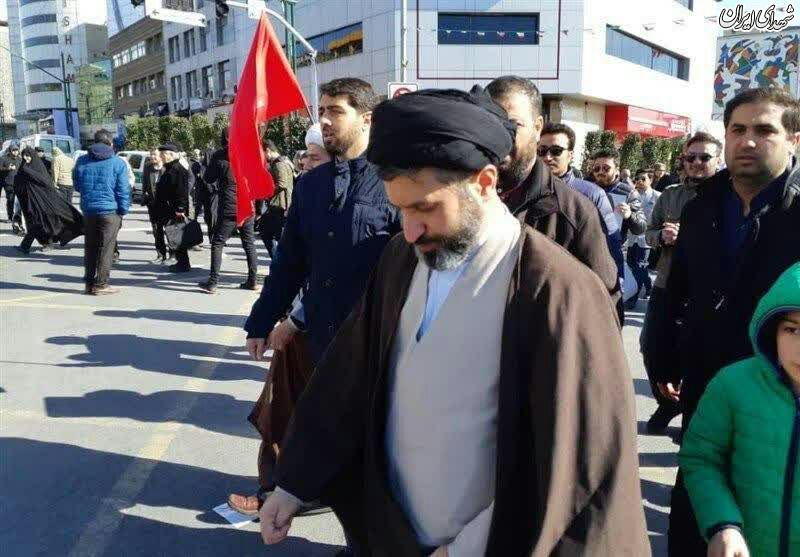 حضور فرزند رهبر انقلاب در راهپیمایی ۲۲ بهمن