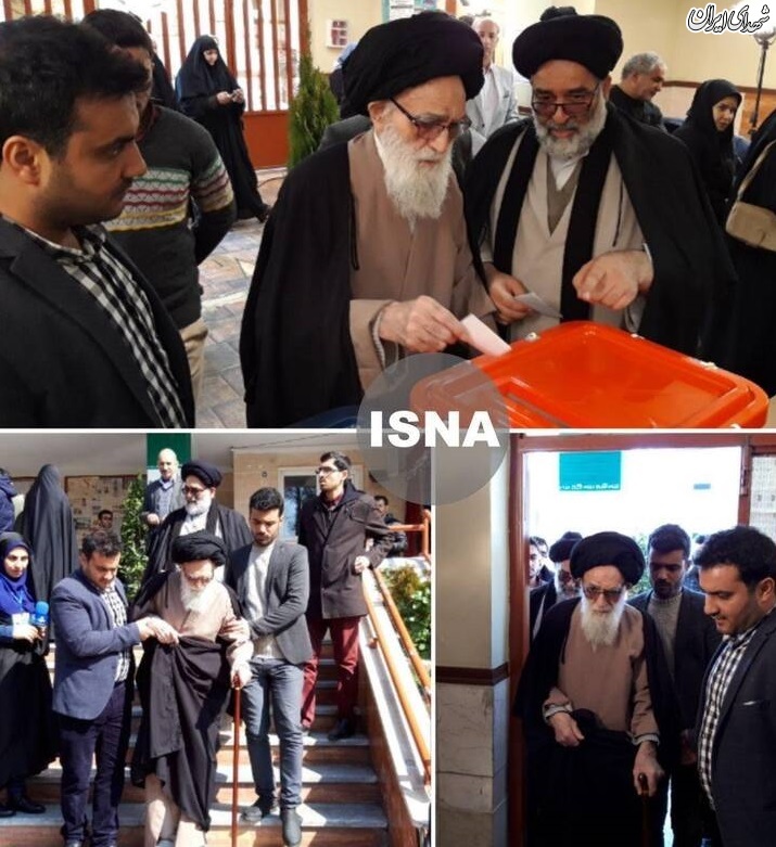 عکس/ امام جمعه ۹۵ ساله پای صندوق رای