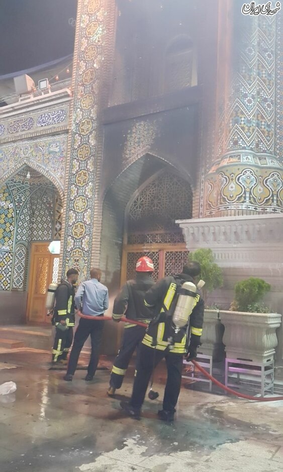 مهار آتش سوزی در صحن حرم حضرت معصومه (س)