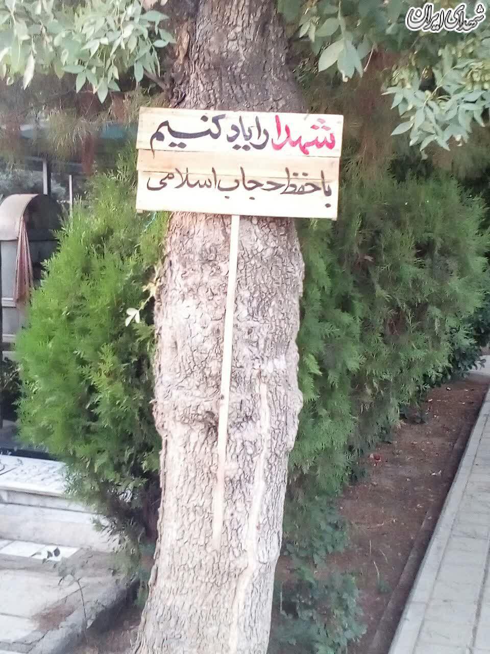 رونمایی خانواده شهدا از تابلوهای حجاب در گلزار شهدا رونمایی خانواده شهدا از تابلوهای حجاب در گلزار شهدا