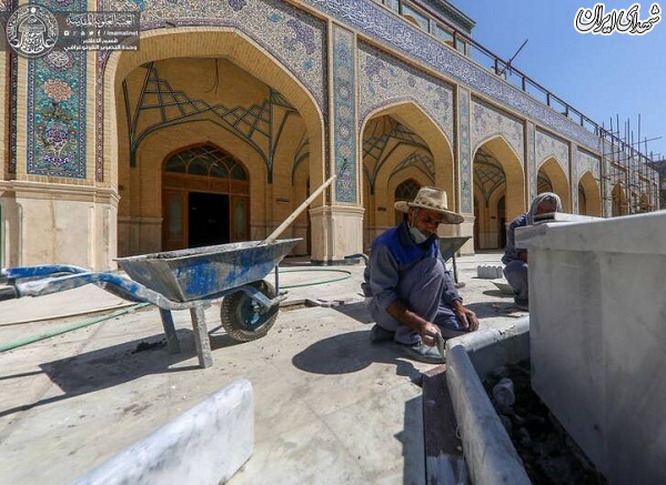 مراحل پایانی پروژه احداث صحن حضرت زهرا(س)