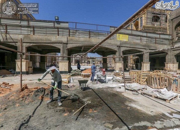 مراحل پایانی پروژه احداث صحن حضرت زهرا(س)