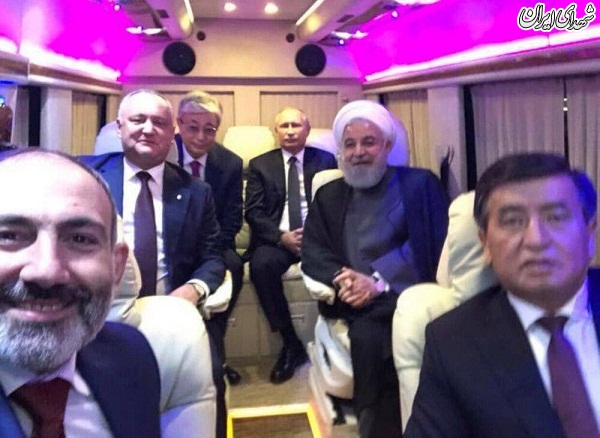 عکس/ سلفی نخست‌وزیر ارمنستان با روحانی و پوتین