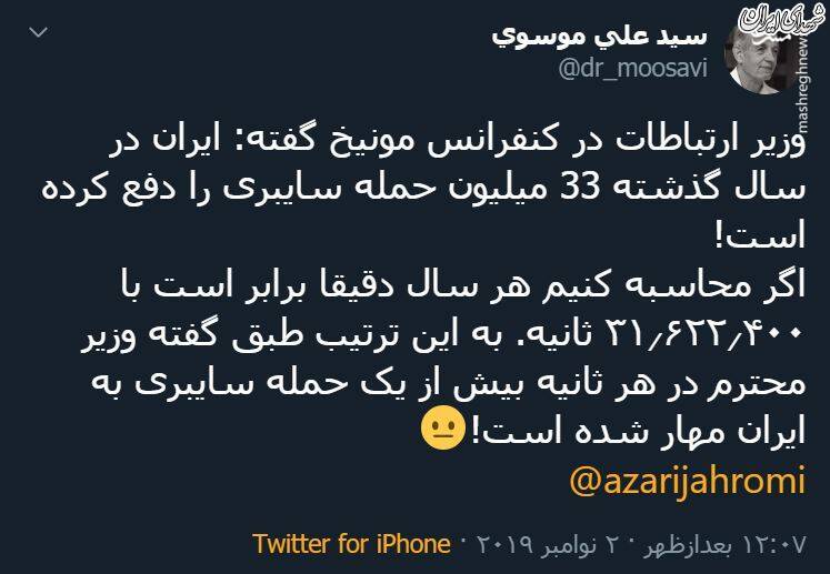 در هر ثانیه بیش از یک حمله سایبری به ایران!