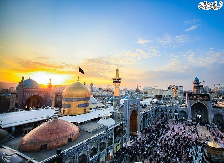 عکس/ غروب زیبای خورشید در حرم امام رضا(ع)